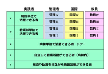 赤十字施設の看護師キャリア開発ラダー全体構成図